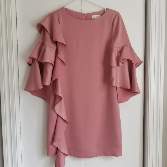 Ted Baker London | Dresses | Nwot Ted Baker Ruffle Dress Dusty Pink |  Poshmark